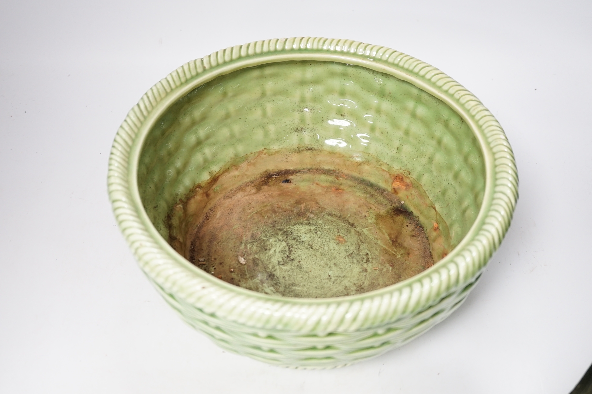 A large modern majolica style 'nesting pheasant' bowl and cover, bowl diameter 29.5cm